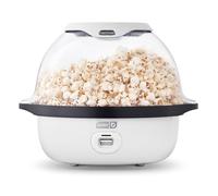 DASH SmartStore™ Deluxe Mixer Popcorn Machine, Serving Bowl and Hot Oil Electric Popcorn Machine with Large Lid for Convenient Storage, 24 Cups - White