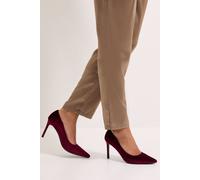 Dash Velvet Pointed High Stiletto Heel Court Shoes Dorothy Perkins Dark Red 3