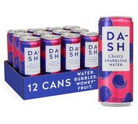 DASH Water Cherry - 12 x Cherry Flavoured Sparkling Spring Water - NO Sugar, NO Sweetener, NO Calories - Infused with Wonky Fruit (12 x 330ml cans)