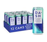 Dash Water Cucumber & Mint - 12 x Cucumber & Mint Flavoured Sparkling Spring Water - NO Sugar, NO Sweetener, NO Calories - Infused with Wonky Fruit (12 x 330ml cans)
