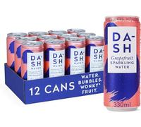 Dash Water Grapefruit - 12 x Grapefruit Flavoured Sparkling Spring Water - NO Sugar, NO Sweetener, NO Calories - Infused with Wonky Fruit (12 x 330ml cans)