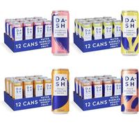 Dash Water - Pack of 48: Lemon, Raspberry, Mango, Peach - NO Sugar, Sweetener or Calories - Infused with Wonky Fruit (330ml per Can)