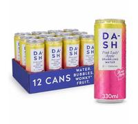 DASH Water PINK LADY APPLE® - 12 x 330ml cans - Flavoured Sparkling Spring Water - NO Sugar, NO Sweetener, NO Calories - Infused with Wonky Fruit