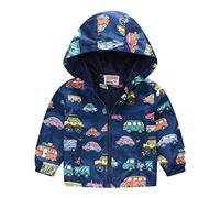 DASHadao 2023 Toddler Fall Hooded Jackets Lightweight Cute Dinosaur Print Coats Baby Boys Girls Long Sleeve Windproof Outwear