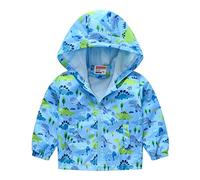 DASHadao 2023 Toddler Fall Hooded Jackets Lightweight Cute Dinosaur Print Coats Baby Boys Girls Long Sleeve Windproof Outwear