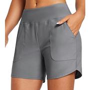 DASHadao Swim Shorts Women High Rise Plus Size Bathing Suit Bottoms Board Shorts Hollow Out Lace Swimsuit Bottoms Drawstring Slim Flattering Black Sales Clearance Cheap My Orders