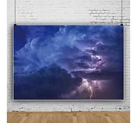 DaShan 10x6.5ft Night Lightning Stormy Clouds Backdrop Thunder-Storm Rainstorm Background for Photography Abstract Natural Scenery Kids Children Boy Birthday Party Artistic Portrait Photo Props