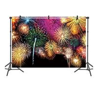 DaShan 10x6.5ft Sparklers Fireworks Happy New Year Backdrop Labor Day New Year Eve Grad Graduation Photography Background Family Christmas New Year Festival Celebration Wedding YouTube Photo Props