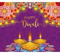 DASHAN 10x8ft Diwali Backdrop for Photography India Festival of Lights Photo Backdrop Diwali Banner Decorations for Party Supplies Deepavali Backdrop Decorations Photo Props