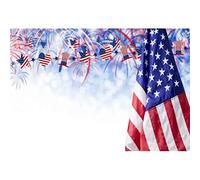 DASHAN 10x8ft Patriotic 4th of July Backdrop American Flag Fireworks Veterans Day Independence Day Labor Day Photography Background National Stars USA Flag YouTube Photo Prop