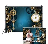 DASHAN 10x8ft Polyester Antique Steampunk Backdrop for Photography Gear Watches Keys Chains Clock Mechanical Steampunk Industrial Background Steampunk Party Decor Steampunk Birthday YouTube Photo Prop