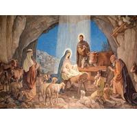 DASHAN 7x5ft Christmas Nativity Backdrop for Photography Manger Scene Birth of Jesus Photo Backdrop for Religion Newborn Baptism Lord Prayer Church Banner Party Decorations Christianity Photo Prop