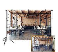 DaShan 7x5ft Office Backdrop Panoramic Office Tables Wood Floor Photography Background Modern Office Business Adult Man Woman Artistic Portrait Photo Studio Props Video