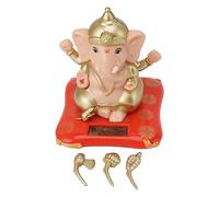 Dashboard Bobbleheads, Solar Powered Ganesha Ornament Decoration Ornaments Car Bobblehead for Home Garden Car Dashboard