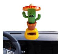 Dashboard Cactus Decorations - Funny Cactuss Figure, Solar Shaking Toy, Premium Animated Accessory With Vibrant Motion | Playful Enjoyment For Kids Adults Driver Birthday Christmas