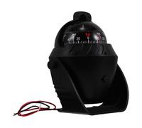 Dashboard Compass Ball with LED Light for Boat and Car Use | Plastic Housing, Shockproof Build, Black Finish, Simple Install, Night Visibility for Boating and Driving