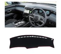 Dashboard Cover For Hyundai For Tucson NX4 2021-2023 Car Dashboard Mat Instrument Cover Anti-UV Mat Carpets Sunshade Avoid Light Pad Dash Board Cover Mat(RHD Red Side)