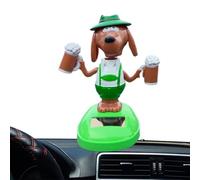 Dashboard Decor, Dog Shake Head Figurine, Humorous Beer Holding Design and Sturdy Spring Motion Build, Compact Size Dancing Toy for Car Interior Desk Road Trip Home Display