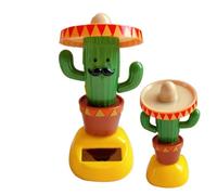Dashboard Decorations - Fun Cactus Powered by Solar Power - Cute Dashboard Figures for Car Interior Decorations for Adults Drivers Birthday Christmas Travel