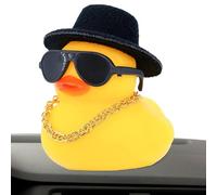 Dashboard Duck - Flexible Duck Ornament With Mini Sun Hat | Funny Rubber Ducck For Car | Car Ducks, Ducck Toy For Dashboard Decoration, Vehicles And Boys And Girls