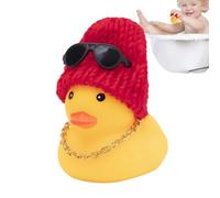 Dashboard Duck Lovely Rubber Car Dashboard Duck Decoration Yellow Duck Dashboard Decorations, Car Decor Accessories with Hat Necklace Sunglasses for Decor Home