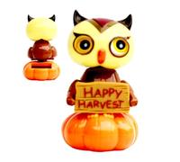 Dashboard Figures | Pumpkin Owl Solar Powered Dancing Figure - Dancer Collectible Doll Spooky for Desk Office Window Decoration Halloween Party Home Adults Girl