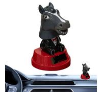 Dashboard Figures - Solar-Powered Cute Horse Head Desk Decor | Car Wobble Bobble Dashboard Figures - for Vehicle Truck SUV Sedan Desk Shelf Window Party Home Office