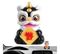 Dashboard Figures,Solar Powered Lion Dance Chinese New Year Table Decoration - Car Dashboard Decorations | For Drivers Office Home Commute Car Travel Sedans Trucks