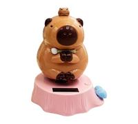Dashboard Figures, Solar Powered Swinging Capybara Figurine, Shaking Head Cars, for Car Driver Truck Suv Camper Trailer Tractor Vehicle Automotive Bookcase