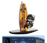 Dashboard Figurines,Cute Surfing Bear Swinging Statue,Animal Auto Center Console Decorations | for Truck SUV Sedan Pickup Scooter Automotive Vehicle Driver Women Men