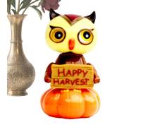 Dashboard Figurines - Pumpkin Owl Solar Powered Dancing Figure,Shaking Dancer Collectible Spooky for Desk Window Car Home Party Adults Halloween Decoration