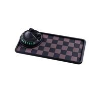 Dashboard Mat - Secure Grip & Phone Stability | Car Mat | Anti-Slip Pad | Black Textured Finish - 24.8cm X 11.9cm Built-in Number Plate PVC Polymer Heavy Duty For Commuting Road Trips