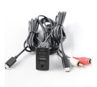 Dashboard Mount USB Plus AUX Port Panel Interface Extension 145cm Cable Adapter for Centre Console Installation Black ABS Material