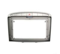Dashboard Panel Frame for 9 inch 2 Din Double Car Radio Player, Fits For 308 and 408 Models from 2008 to 2016, Radio Player Fascia Trim for Vehicle Dash (Silver Grey)