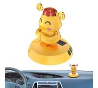 Dashboard Solar Dancing Toys - Cute Yellow Shaking Head Duck Doll for Car Interior Ornament - Car Interior Wobble Ornament with Parking Number Plate for Children Family Men Kids Women Friends