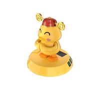 Dashboard Solar Dancing Toys - Yellow Duck Shaking Head Doll for Interior Decoration - Solar Powered Car Decoration with Parking Number Plate for Adults Men Women Kids Children