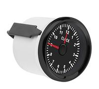 Dashboard Time Clock, Dial Clock Meter Red Backlight 2In Universal 0-12 Hourmeter for Ships Car Modification for Car Boat Yacht(Black frame on black)