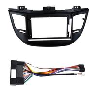 Dashboard trim frame Car Radio Fascias GPS MP5 Stereo Player 2 Din Head Unit Panel 9Inch For HYUNDAI For Tucson 2015 2016 2017(Frame-cord-black)