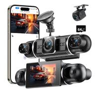Dashcam Front and Rear 4 Channel: Dash Cam for Car 2K / 1080P 4 x 140° Wide-Angle with 3" IPS Screen, Car Dashcam with Loop Recording IR Night Vision 24H Parking Mode G-Sensor App Control 64GB SD
