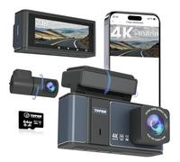 Dashcam front and rear camera,Dash cam 4K,Dual Dash Camera for Cars with Wi-Fi,3.18"LCD Screen,64GB Card,APP Control,Night Vision,WDR,Metal Shell,24H Parking Mode,G-Sensor,Loop Record