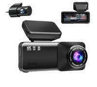 Dashcam Pro 4K Wireless Car Dashcam Front Rear, 5.8GHZ WiFi, GPS, 170° Wide Angle Lens with 24h Parking Monitor, Include 64GB Card (Black)