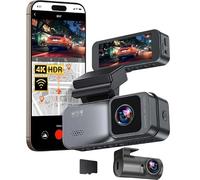 Dashcam Pro 4K Wireless Car Dashcam Front Rear, 5.8GHZ WiFi, GPS, Free 64GB Card, Dash Cam with Parking Monitor, 170° Wide Angle Lens, Maximum Data Storage 256G (Black)