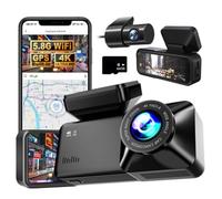 Dashcam Pro 4K with Front and Rear Camera, 2026 New Night Vision Dashcam with Parking Monitoring, 5.8ghz Wifi/App Control, GPS, 64GB Card, 170° Wide Angle, Parking Mode