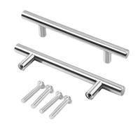 DASHENGKUI 2 Pack Stainless Steel Cabinet Handles Brushed Nickel Kitchen Cupboard Pulls with 128mm Hole Centres 5 Inch Modern Drawer Handles for Bedroom Bathroom Furniture