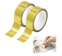 DASHENGKUI 2 Rolls of Self-Adhesive Foil Tape Gold Washi Tape Set 15mm x 20m Adhesive Masking Tape No Residue for DIY Crafting Scrapbooking Gift Wrapping and Home Decor