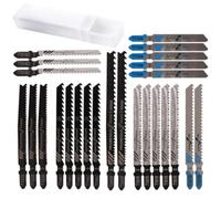 DASHENGKUI 25 T-Shank Jigsaw Blades, HCS Assorted for Wood & Plastic Storage Case Compatible with Bosch Dewalt Makita, U-Shank Not Compatible, Marked Blade Codes, Industrial Safety