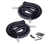 DASHENGKUI 2PCS Telephone Phone Handset Cable Cord, Coiled Length 1.2 to 10 Feet Uncoiled Landline Phone Handset Cable Cord Rj9/Rj10/Rj22 4p4c