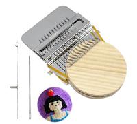 DASHENGKUI Mini Darning Loom Kit - 12 Hook Wooden Weaving Machine for Quick Repairs on Jeans, Socks & Knit Fabrics - Includes Needles & Rubber Bands for DIY Crafts