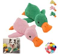 DASHENRAN The Mellow Dog, The Mellow Dog Calming Pillow, The Mellow Dog Calming Duck, Cute No Stuffing Duck with Soft Squeaker, Dog Stuffed Animals Chew Toy, for Indoor Puppy (2pcs-A)