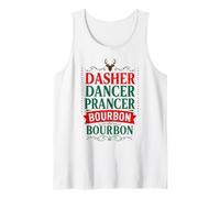 Dasher Dancer Prancer & Bourbon Christmas Holiday Reindeer Tank Top